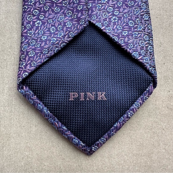 Thomas Pink Purple and Blue Patterned Tie - Picture 2 of 5
